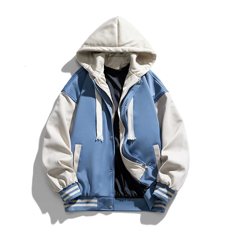 Jacket mens spring and autumn jacket casual top twopiece hooded baseball loose comfortable simple versatile 241018