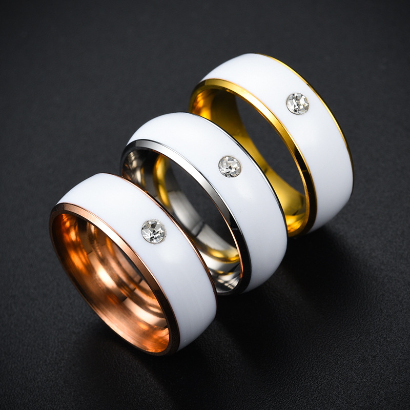 Stainless Steel Men's Fashion Finger Band Ring Waterproof Couple Titanium Steel Rings for Men Women Party Birthday Nice Jewelry Gift