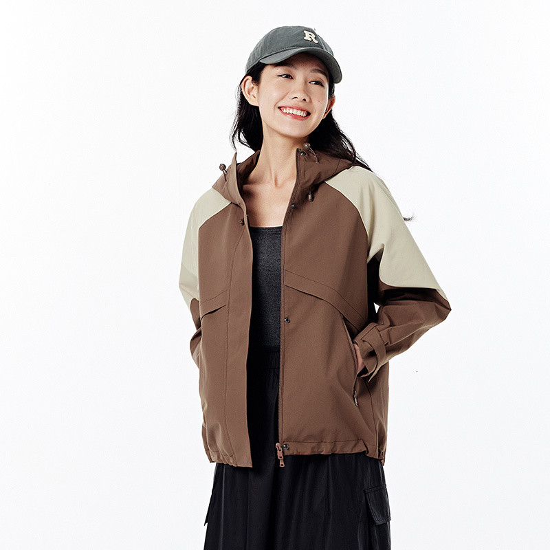 Semir Women Mid-Length Sleeves Loose-Fit Waterproof Oil-Resistant Stain-Resistant 2024 New Autumn Hooded Jacket