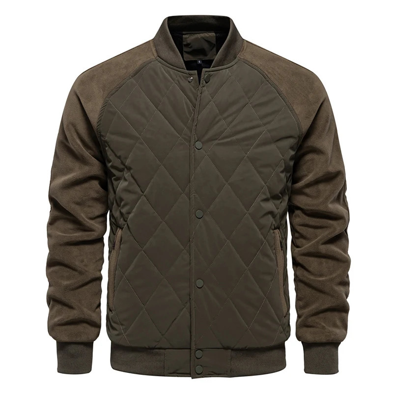 Winter Warm Padded Cotton Jackets Mens Fashionable Patchwork Fleece Jacket Streetwear Men Autumn Casual Stand Collar Outerwear 241018