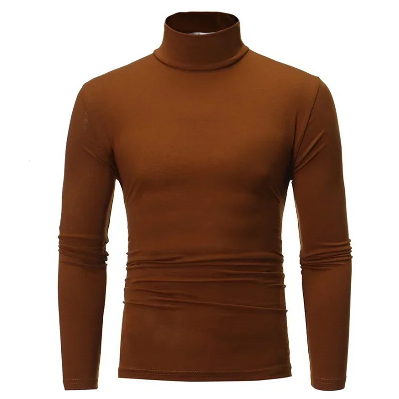 Men Sweaters Winter Clothes Pullover Thermal Tops Shirt Autumn Tights High Neck Thin Slim Fit Long Sleeve Tshirt 241018