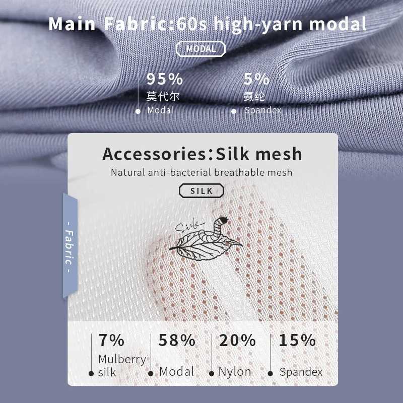 Mens Thermal Underwear 52025 Men Thermal Underwear Silk Mesh Breathable Underwear Soft Premium Comfortable Base Layer Antibacterial Mesh Men Therma Y2