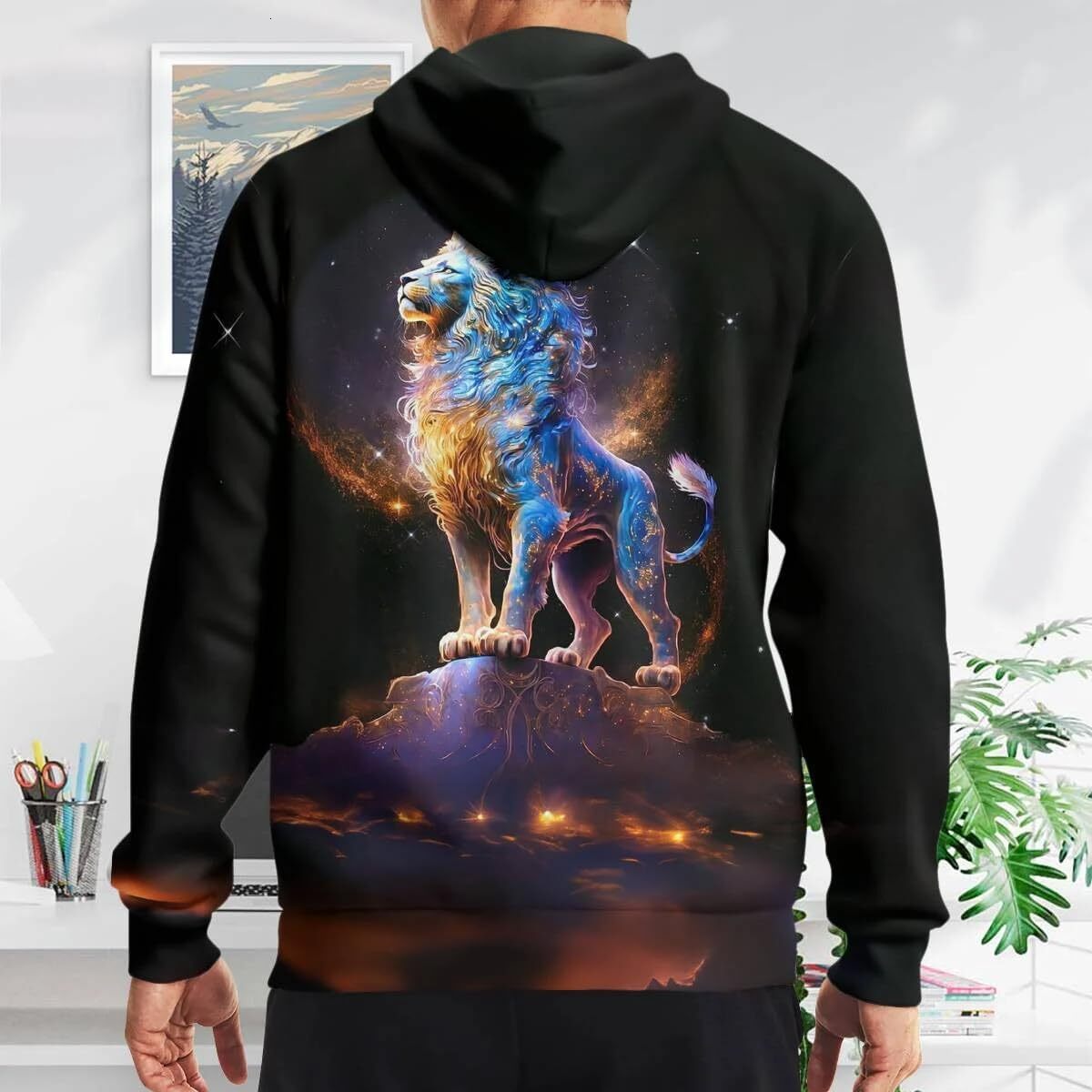 Men's hoodie Women's Lion hoodie 3D printing design for men Leo Zodiac jumper sweatshirt Fashion wildlife Adult women animal hoodie graphic 