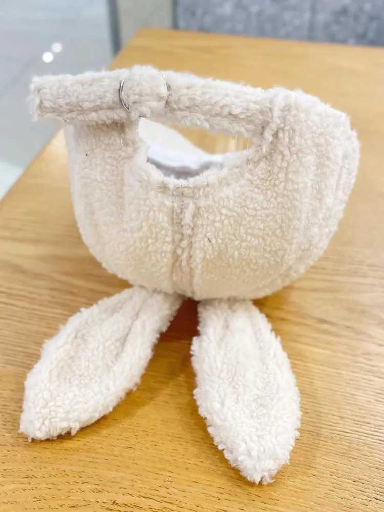 Casual Cute Rabbit Ears Baseball Cap Fall and Winter Show Face Small Hundred with Lambs Wool Duck Tongue Hat Warm Rebound CapX241018