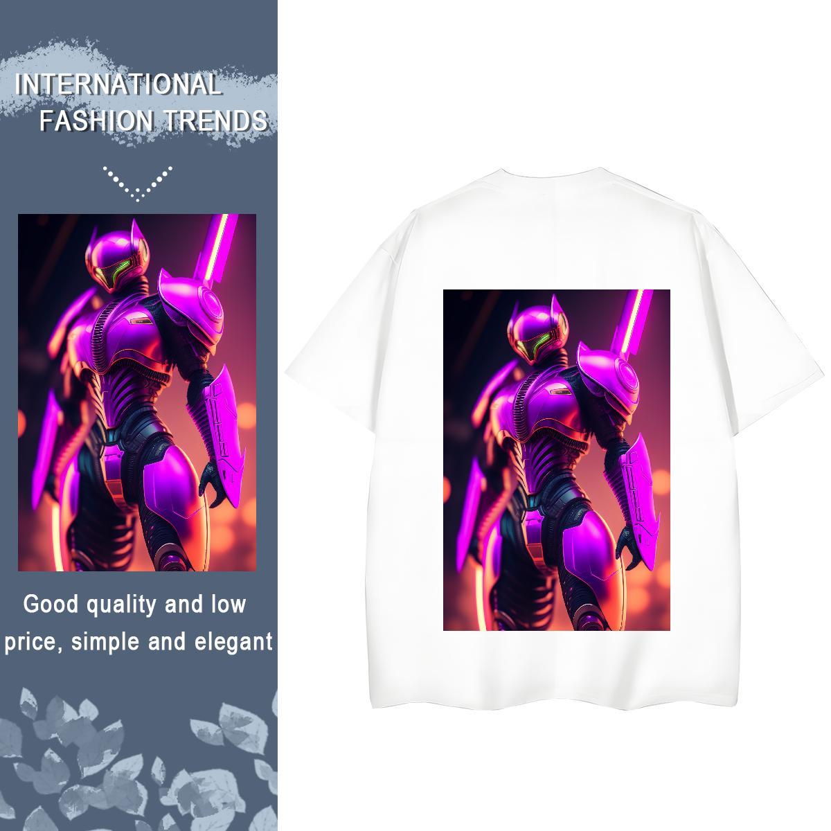 2024 DIY T-Shirts for Women 230g Pure Cotton O Neck Short Sleeves Casual Daily Wear portrait Woman Tshirt High quality Cartoon Anime Tshirts