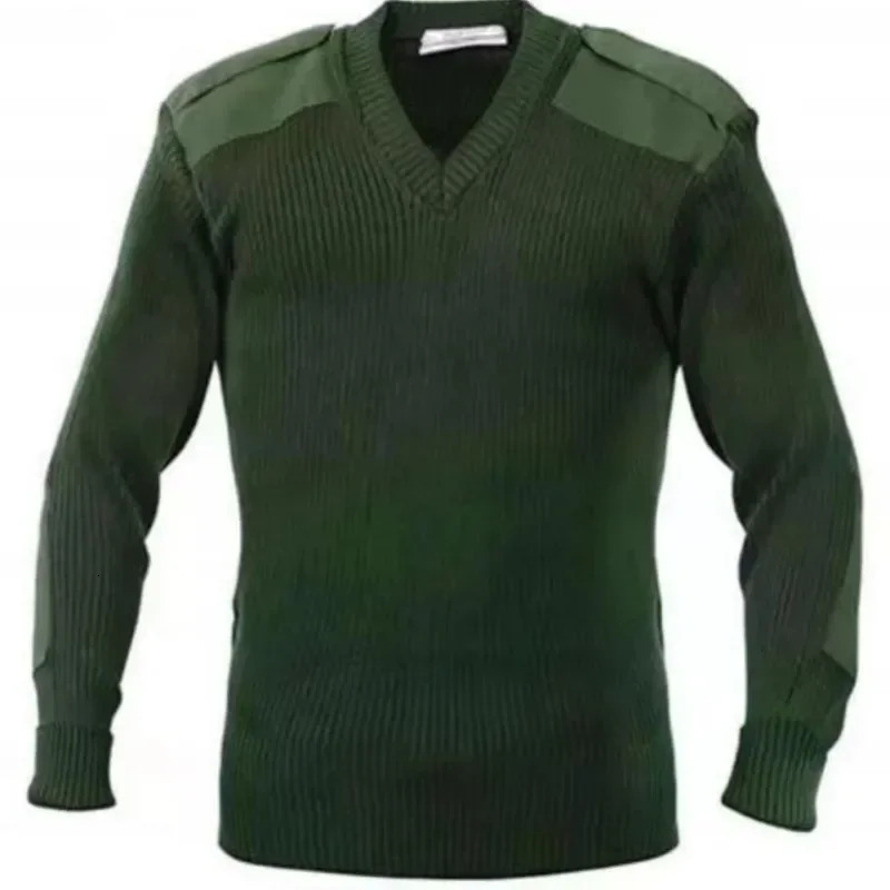 M3XL Sweater Men Jersey Knitted Pullover Winter Wool Patch Vintage Greenblue OVNeck Knitwear Cold Mens Clothing 241018
