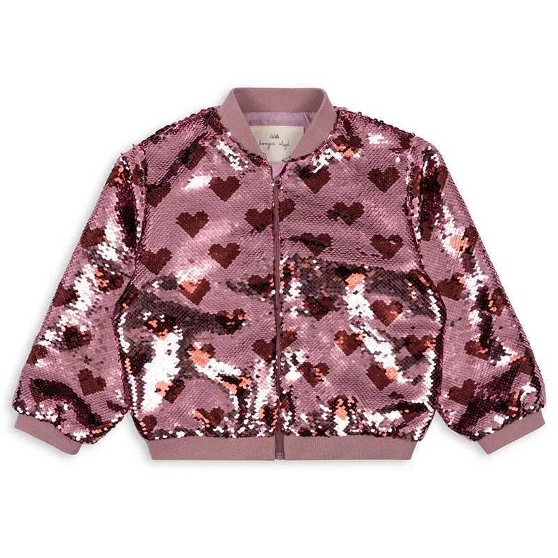 Spring/Summer New Childrens Clothing Ks Love Glitter Girls Coat Mother Childrens Flash Jacket Cute M241018