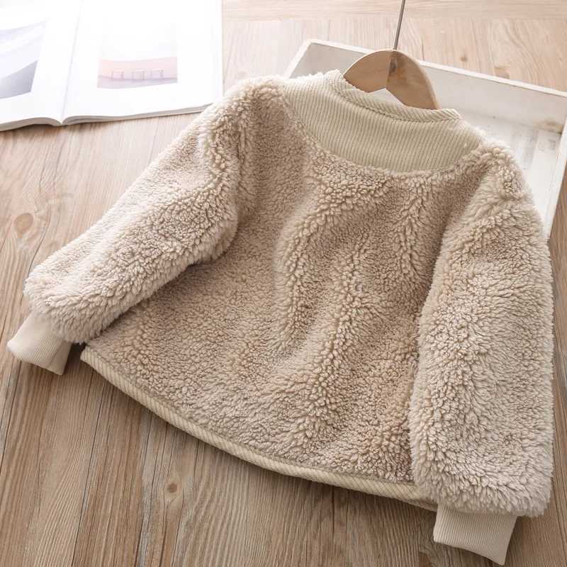 Autumn/Winter Korean Boys and Girls Clothing Open Hemp Fleece Loose Cashmere Warm Childrens Jacket M241018