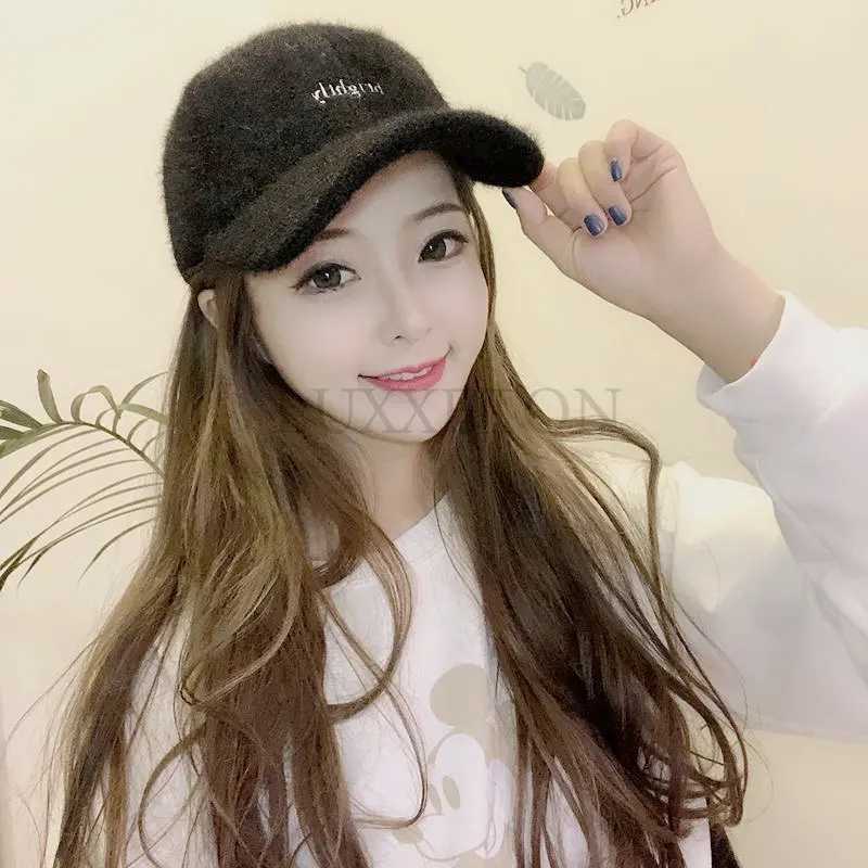 Autumn Winter Womens Cute Cap Winter Thermal Knitting Blended Baseball Hat Fall Hats for Women Baseball Casual LUXXETONX241018