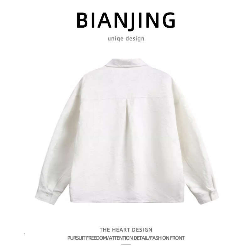 shanshi Men's shirts Chinese woven buckle design with hanging long sleeved for men couples in spring loose casual cool and versatile shirt trend