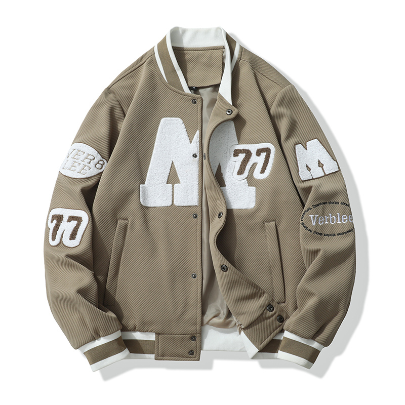 Rh7730 Autumn/Winter Color Matching Men's Baseball Suit Hipster Brand Hong Kong-Style American Teen Jacket Plankton Hand