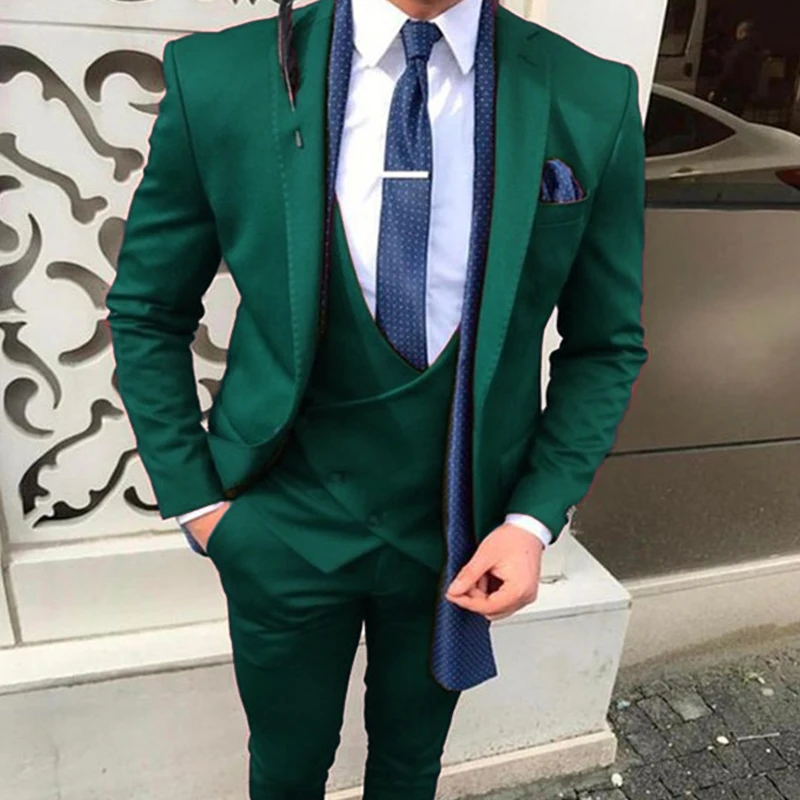 Formal Suits For Mens Slim Fit 3 Pieces Wedding Tuxedo Groomsmen Male Fashion Business Costume Jacket Vest With Pants 2024
