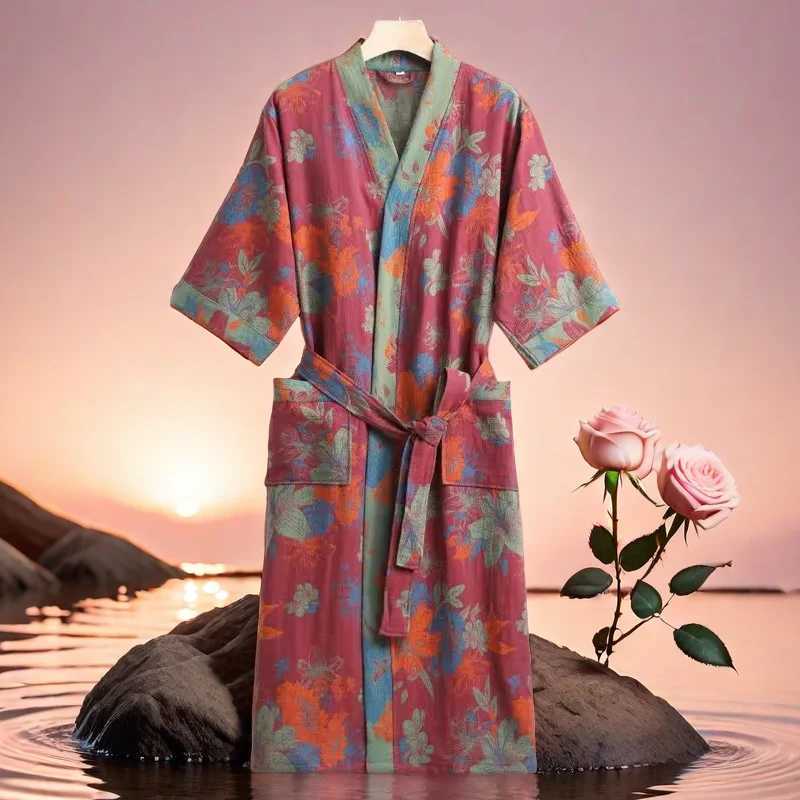 Night Wears Nightgowns Female Kimono Sleepwear Casual Peignoir Femme New Spring Autumn Bathrobe Women Loose Waffle Morning RobeXJ241018