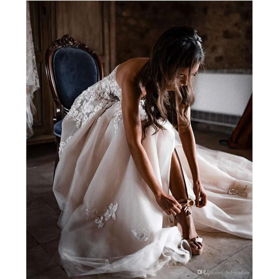 Design Boho New Country Dresses Plus Size D Ral Lace Sweetheart Appliques Tulle Bohemian Beach Wedding Dress Bride Gowns Custom ress