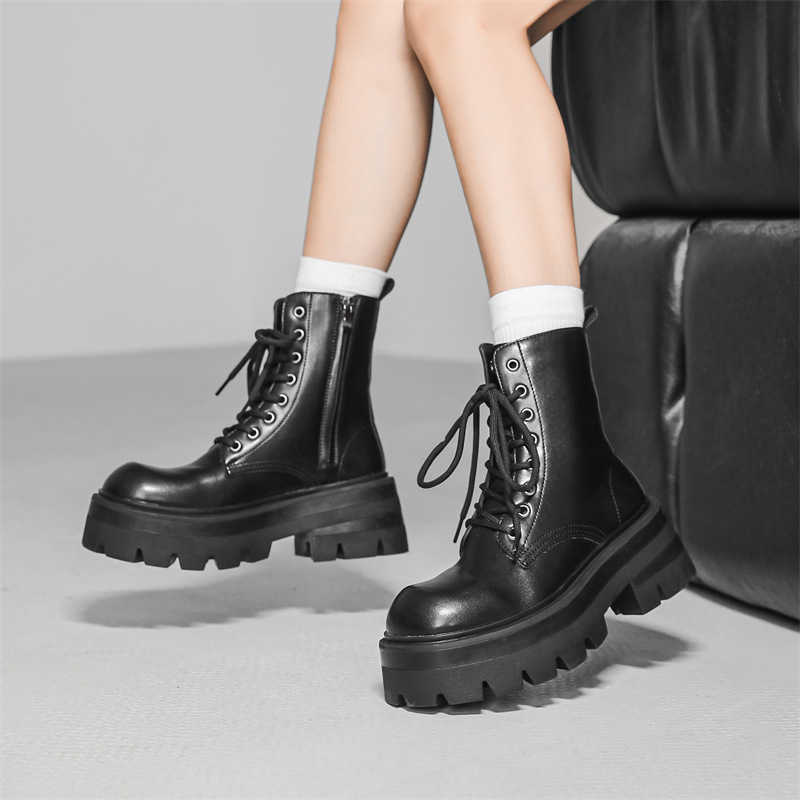 Martin Boot Thick Soled Ankle Boots For Men Mid To High Cut British Style Chelsea Boots Casual Mens Leather Shoes Trendy Boots Fashion Boots 240927