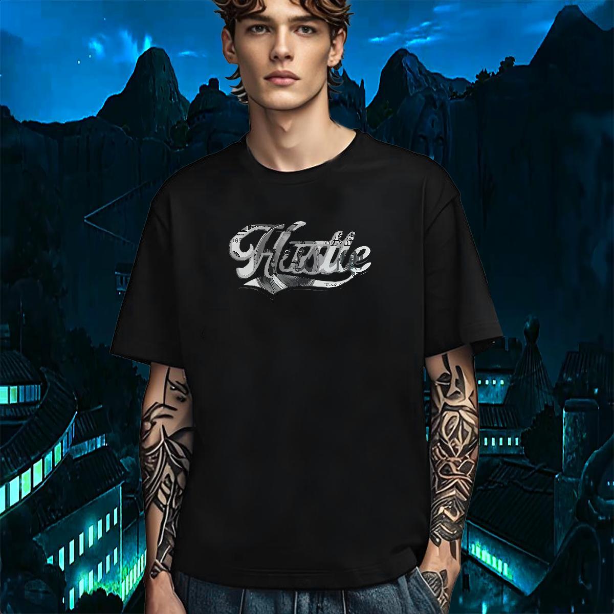 Popular T shirt 100% Cotton 230g letter Street Casual DIY Anime O Neck Short Sleeves Couples T Shirts 2024 DIY Tee Shirt