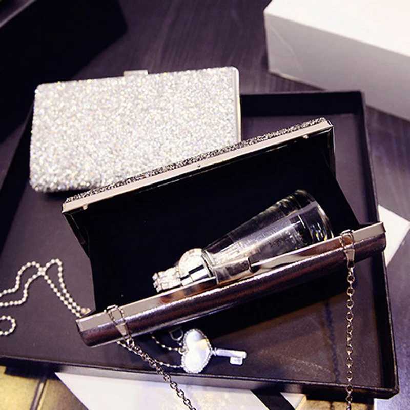 Silver Diamond Shoulder Bag Sparkling Evening Wallet Luxury Designer Clutch Party Handbag Womens Wedding Handbag Z241018 - view 5