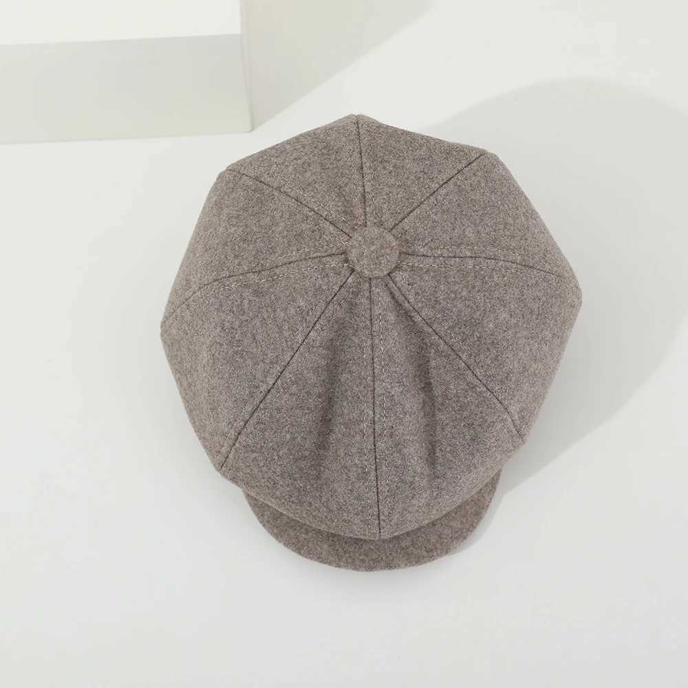 Pure Color Woolen Hat Children Autumn Winter Beret Hats Versatile Girl Baby Fashion Cute Caps For Kids 2-6 Years LX241018