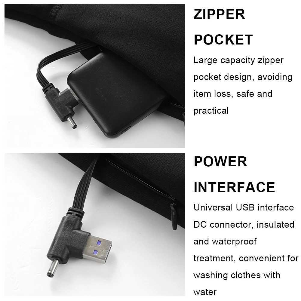 Men's Thermal Underwear 30 zone heating hot underwear mens USB electric heating outdoor skiing suit womens hot underwear winter pants set Y241018