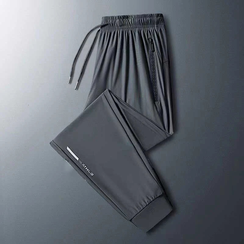 Mens Versatile Stretch Quick Drying Pants Zipper Pocket ner Casual Trousers Breathable Outdoor Joggers Summer 241018