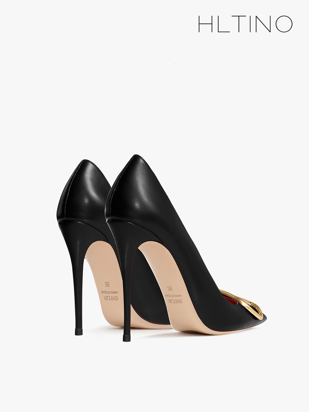 HLTINO Women Classic Pumps Black Matte Finish High Heels Sexy Pointed Toe Dress Shoes Daily Party Stilettos 10Cm