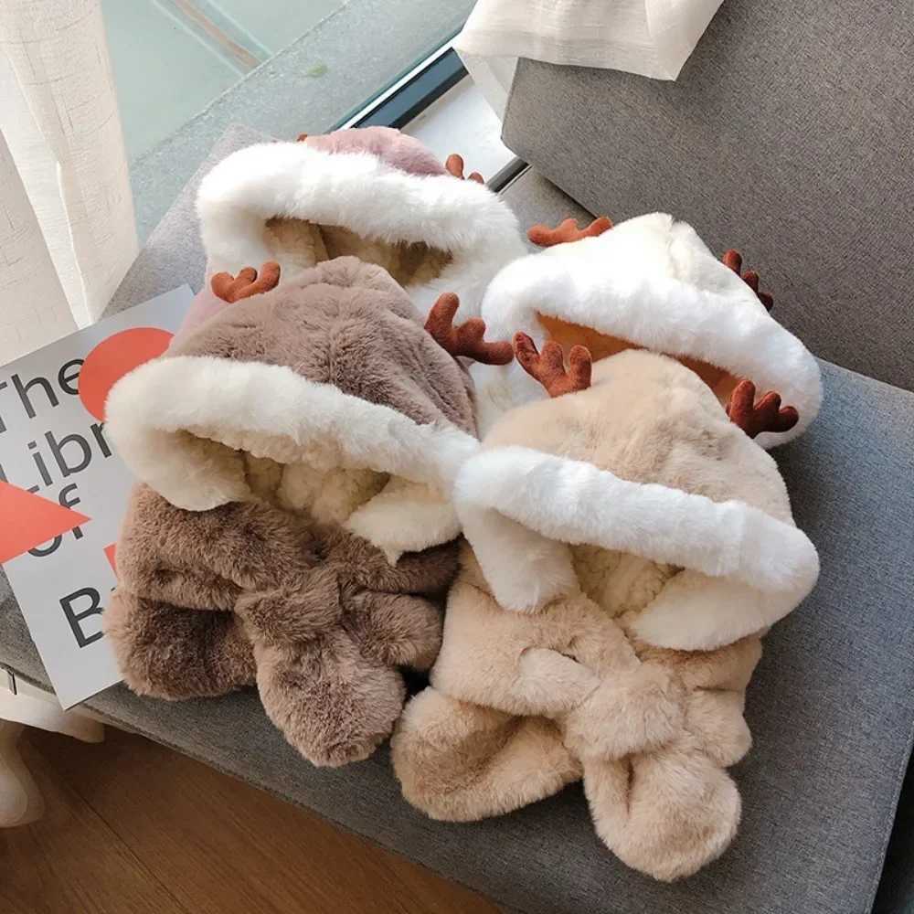Baby Winter Warm Hat Scarf Girls Boys Winter Hat Earflap Hoodie Scarf Children Winter Thicken Ear Hat for Infant Baby Accessory LX241018