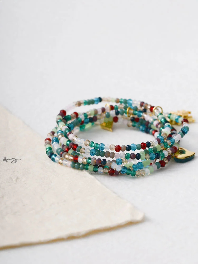 Rainbow Bracelet Girl Girlfriend Bracelet Bead Crystal Bracelet Summer n 241018