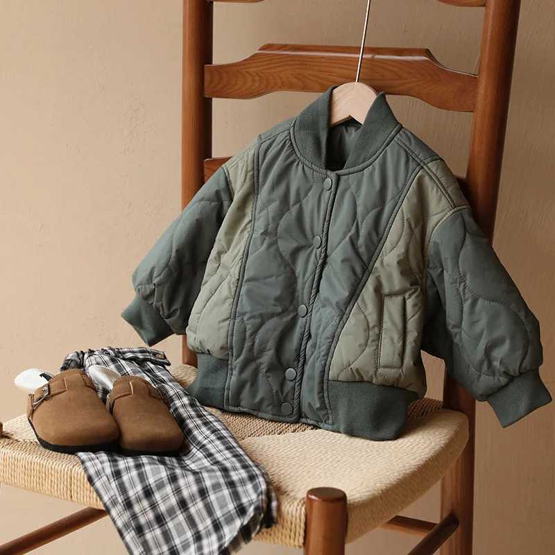 Winter childrens baseball uniform jacket baby boys thick cotton jacket childrens clothing girls down jacket 2-8Y M241018