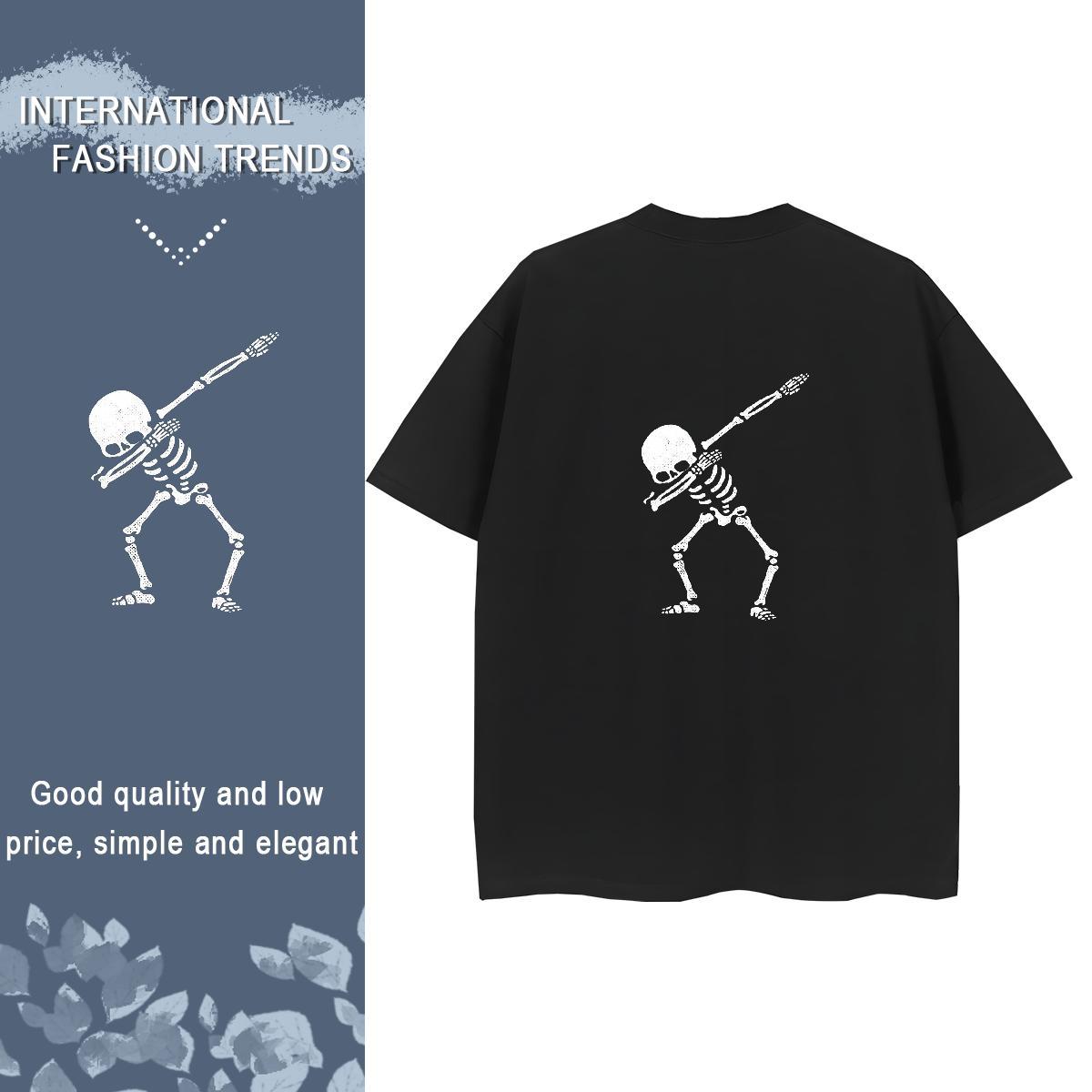 2024 Designer Women T Shirts 230g Cotton Crew Neck Hip Hop skull Couples T Shirts Designer Nice Floral Print Tees Shirts