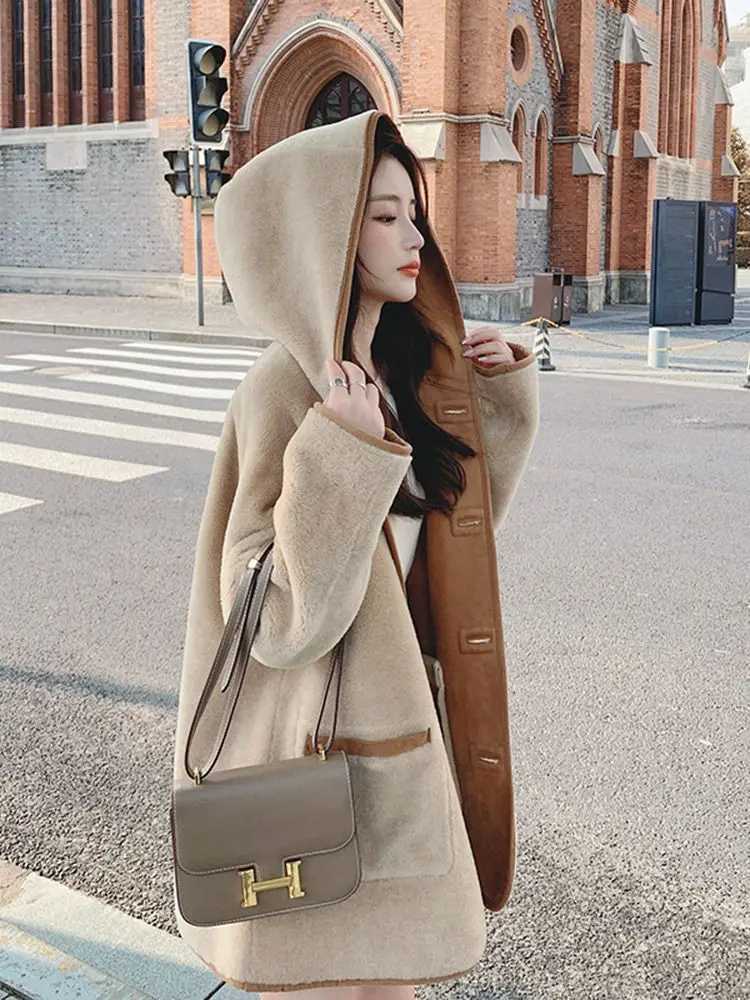 Australian Sheepfold Fleece Lazy Wind Jacket WomenS New Style 2024 Winter Grain Lamb Wool Korean Version Plus Cotton ThickeningX241009