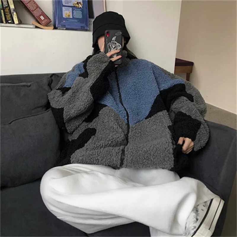 South Korea ins2022 Winter New Harajuku Loose Versatile Plus Cashmere Thick Lamb Wool Cotton Coat men Women Tide CommutingX241018