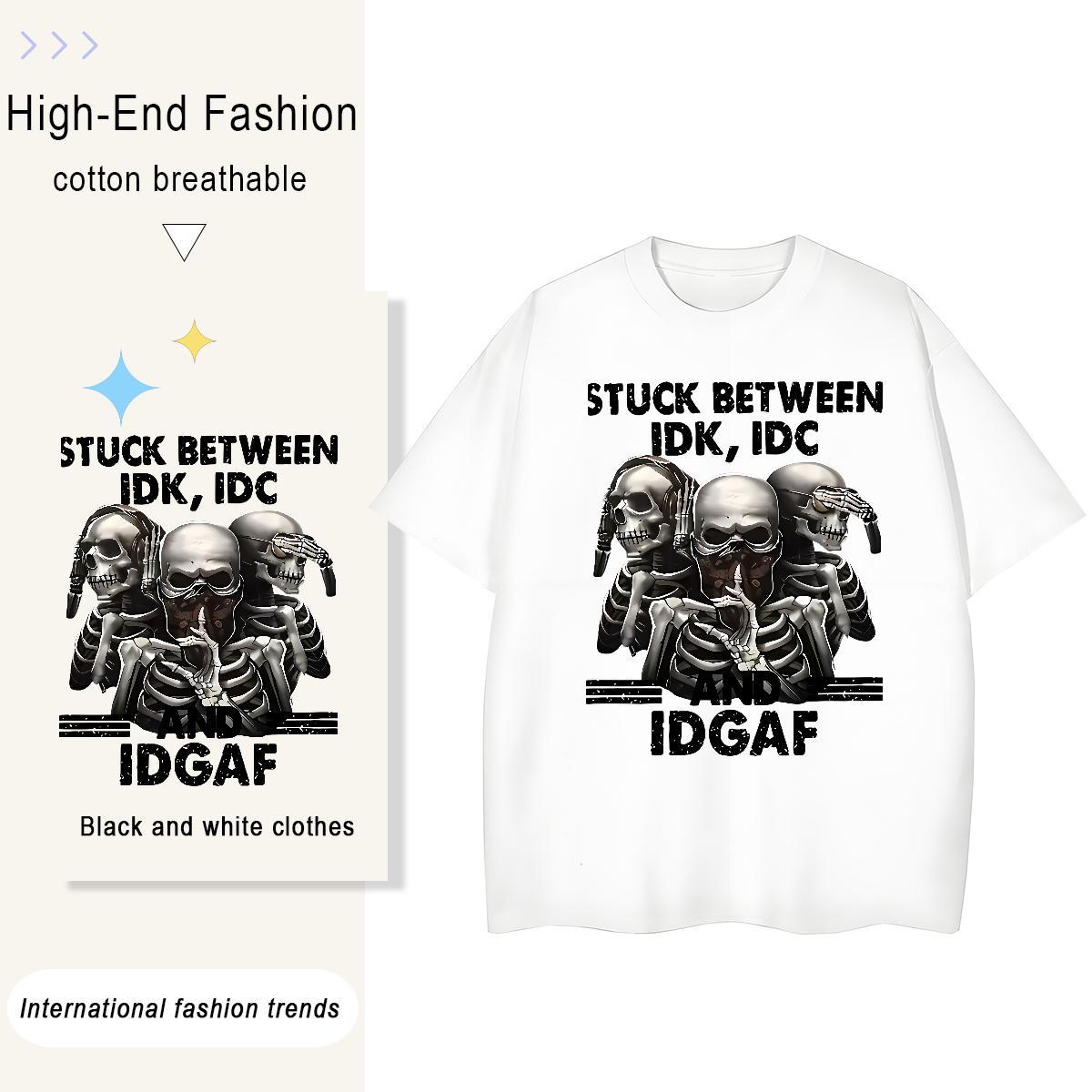 Classic Women T Shirts 230g 100% Cotton Breathable Short Sleeve Sport skull Womens Tshirts Nice Graphic Clothes Shirt