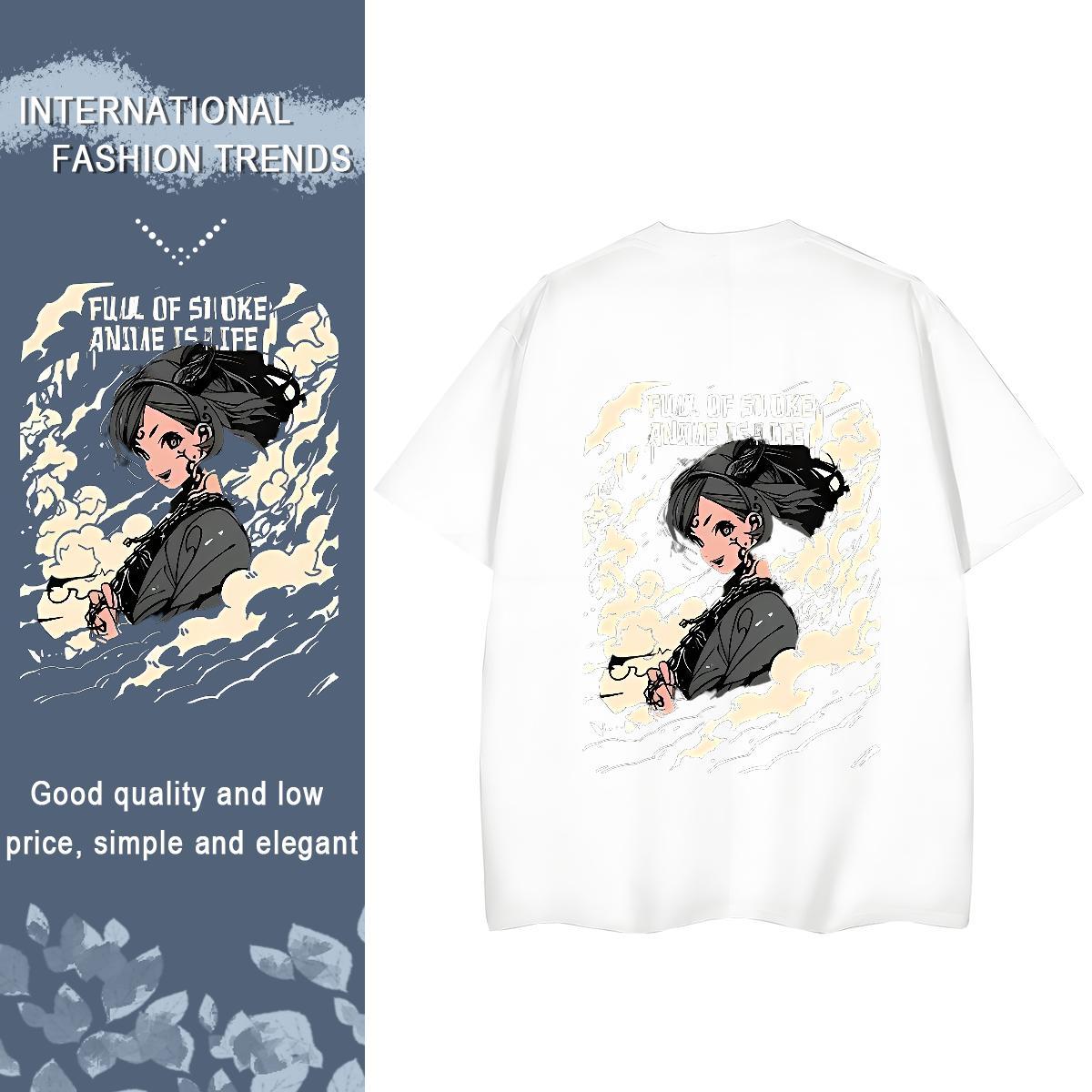 2024 DIY T-Shirts for Women 230g Cotton Short sleeve Soft Casual Daily Wear portrait Lady T shirt Popular DIY Printed Tops