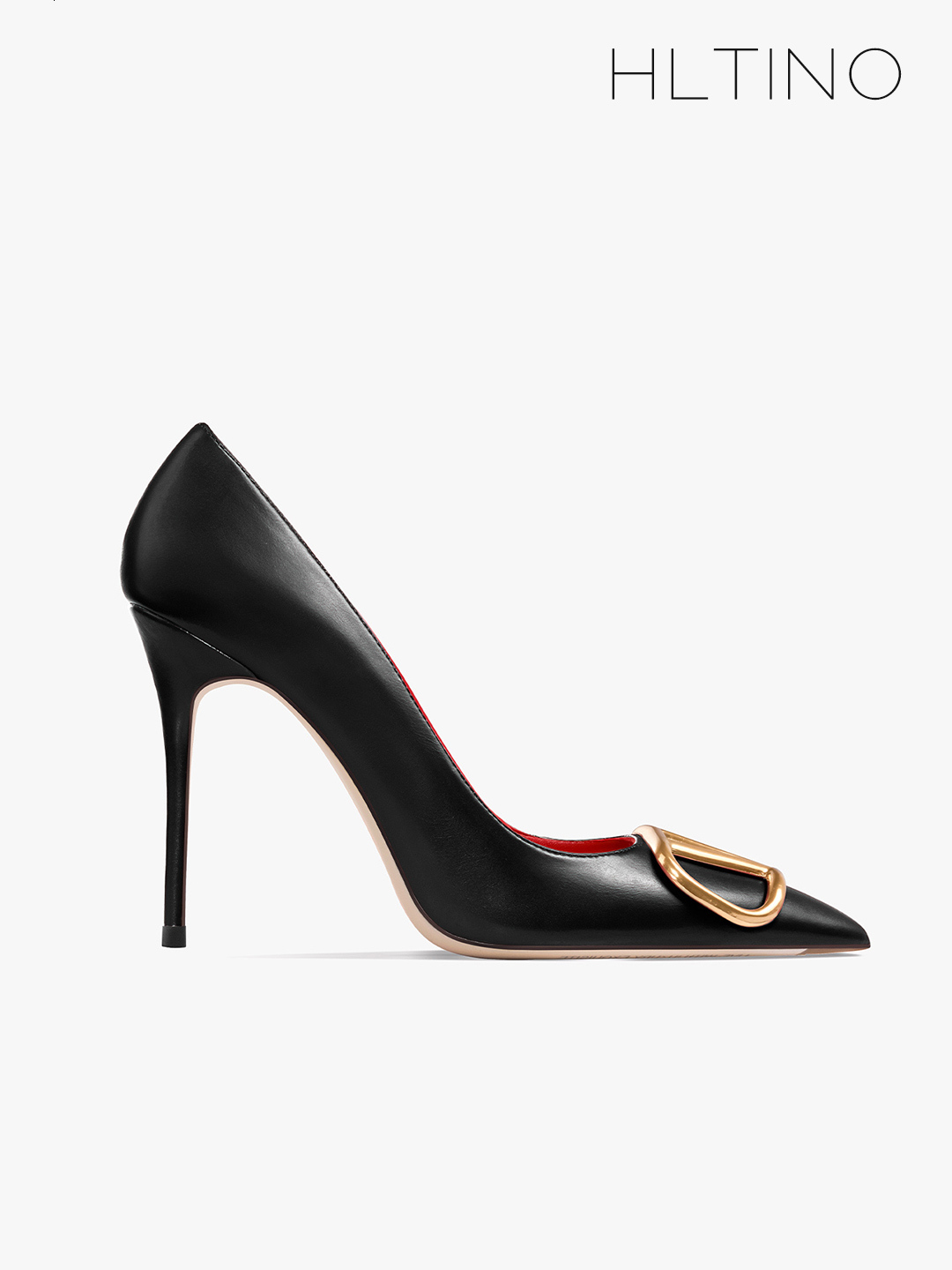 HLTINO Women Classic Pumps Black Matte Finish High Heels Sexy Pointed Toe Dress Shoes Daily Party Stilettos 10Cm