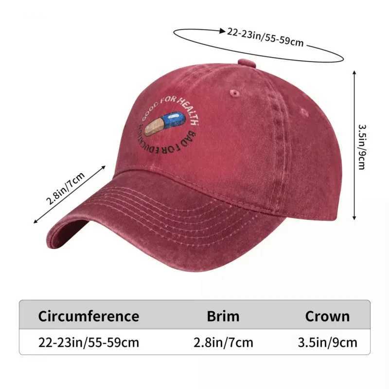 Akira Curious Pill Baseball Cap Vintage Distressed Denim Anime Snapback Cap for Men Women Outdoor Summer Adjustable Caps HatX241018