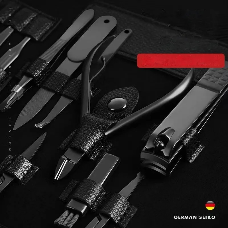 18PCS Manicure Nail Clippers Tool Set Cuticle Nippers And Cutter KitWith Portable Travel Case Professional Nail Clippers 241017