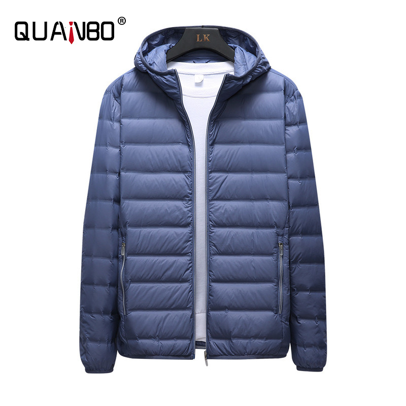 Anti-Splashing Lightweight Puffer Jacket 90% White Duck Mens Hooded Water And Wind-Rainproof Keep Warm Down Coats 5Xl 6Xl