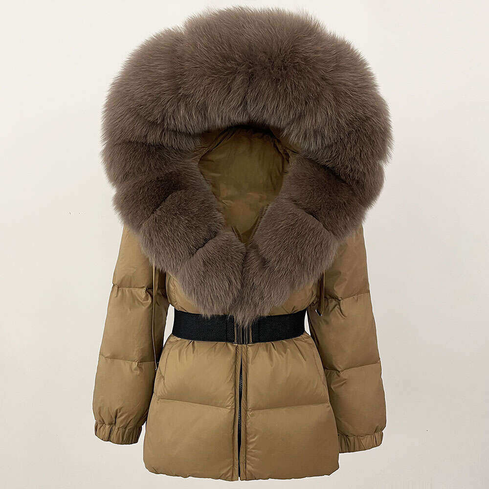 2024 Winter Puffer Women Hooded Thick Warm White Duck Down Coat Female Parkas Waterproof Real Fox Fur Jacket