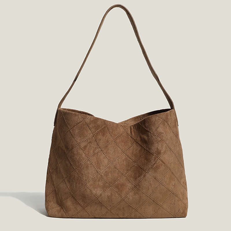 Faux Suede Bucket Composite Bags For Women Designer Handbags Purses 2024 New In Vintage Large Capacity Underarm Shoulder