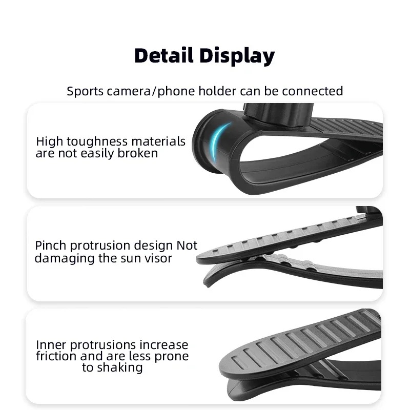 Sports Camera Accessories Panoramic Camera Car Bracket Invisible Sunshade Bracket Car Clip