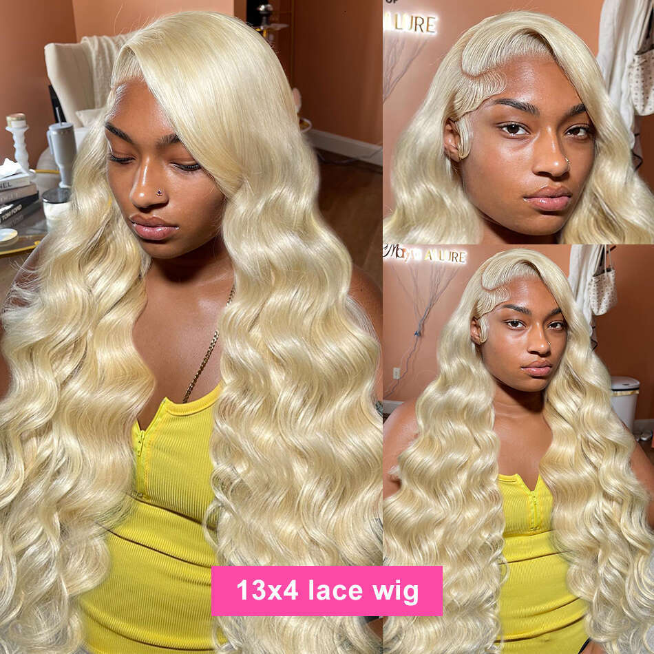 Rosabeauty 13x6 Hd Transparent 613 Frontal Wig 250% 13x4 Honey Blonde Color Brazilian Body Wave Lace Front Human Hair Wigs