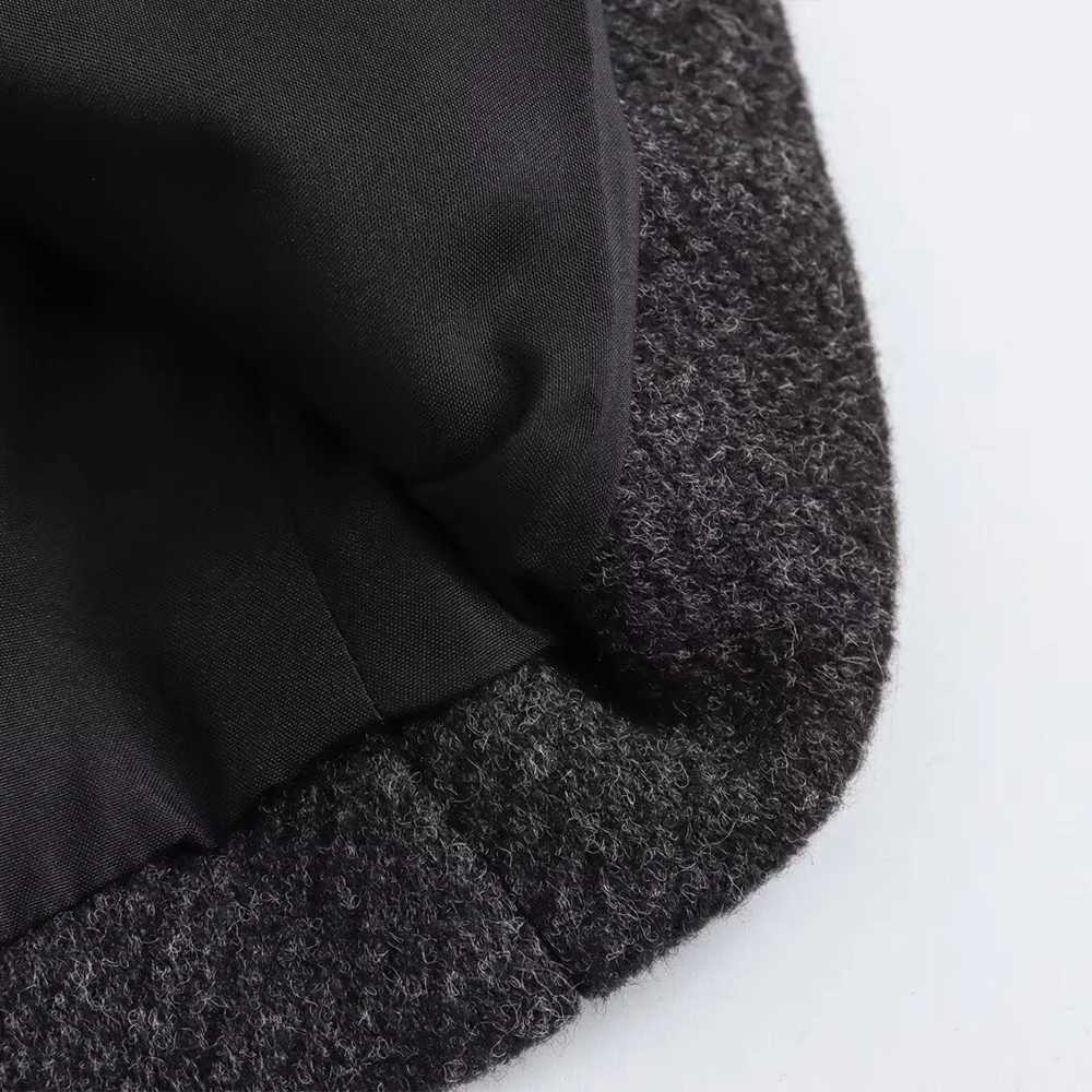 Woolen Coat And Suit Collar With Double Breasted Flap Pockets And Lining Solid Color Soft Loose Long Autumn And Winter CoatX241009