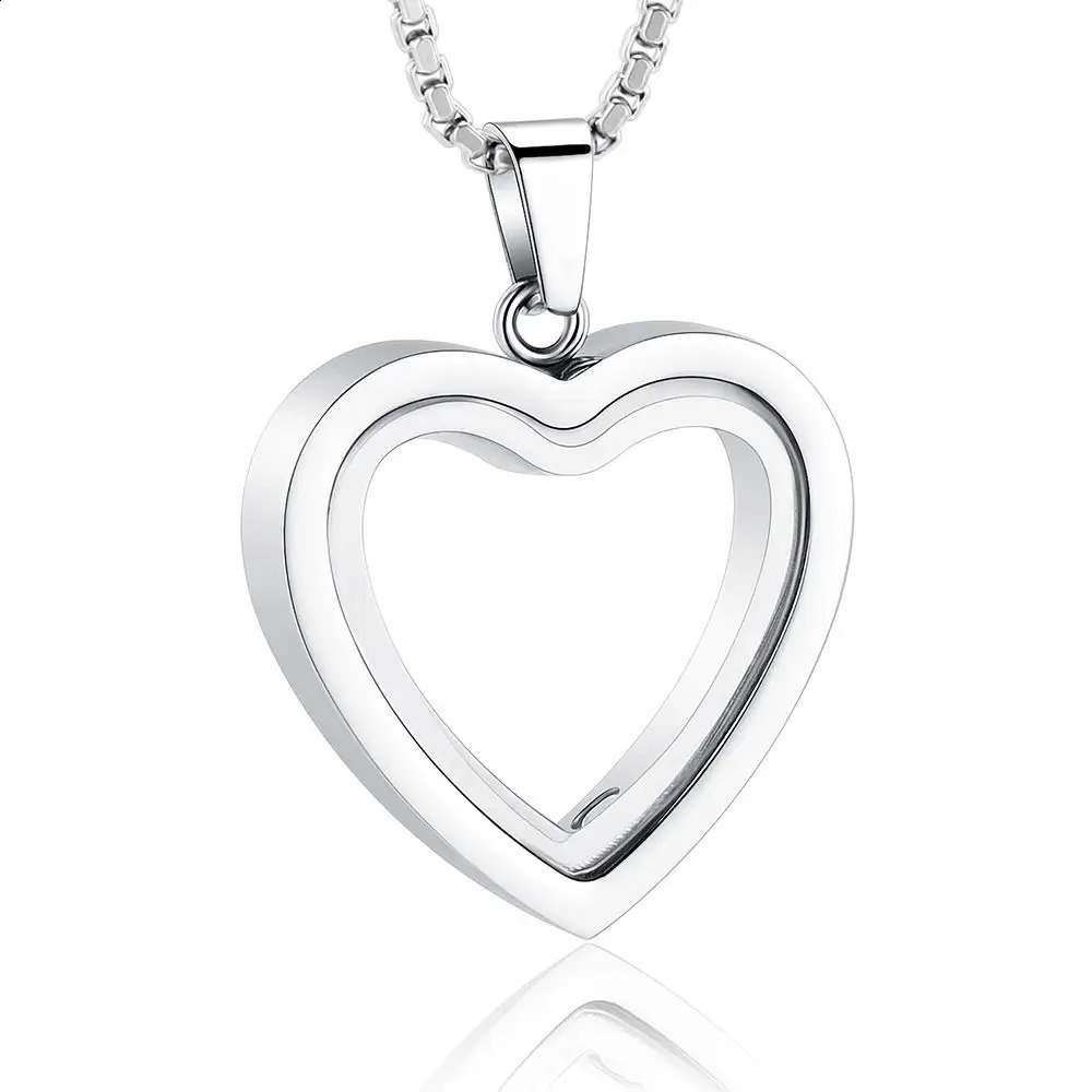 Glass Heart Urn Necklace Womens Love Cream Ash Gem Keepsake Commemorative Jewelry 241018