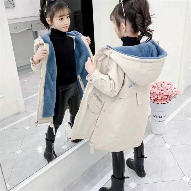 Womens baby coat outerwear cool thick winter with velvet warm cotton wool high-quality childrens clothing M241018