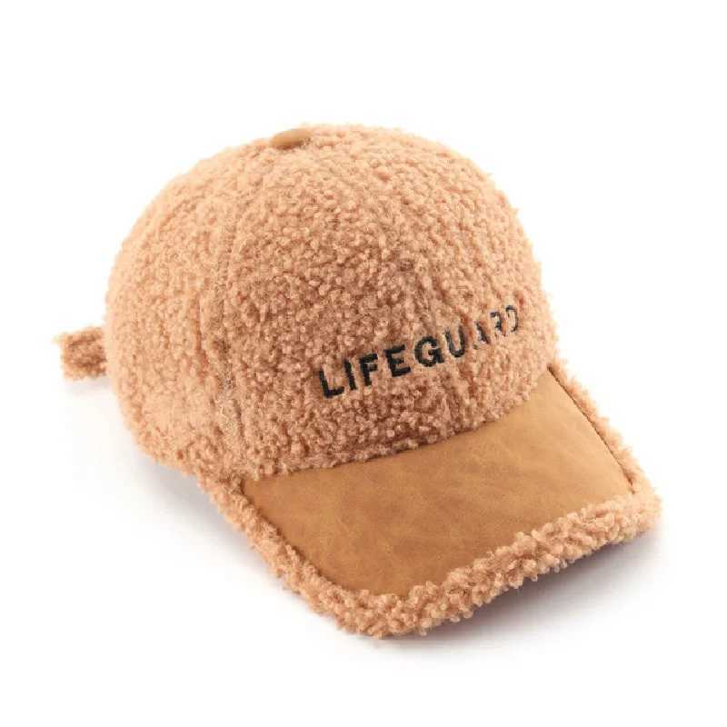 Baseball Cap Man Woman Letter Faux Fur Hats Thick Warm Snapback Winter Autumn Caps Casual Lambswool Trucker Hat Retro Bone HatsX241018