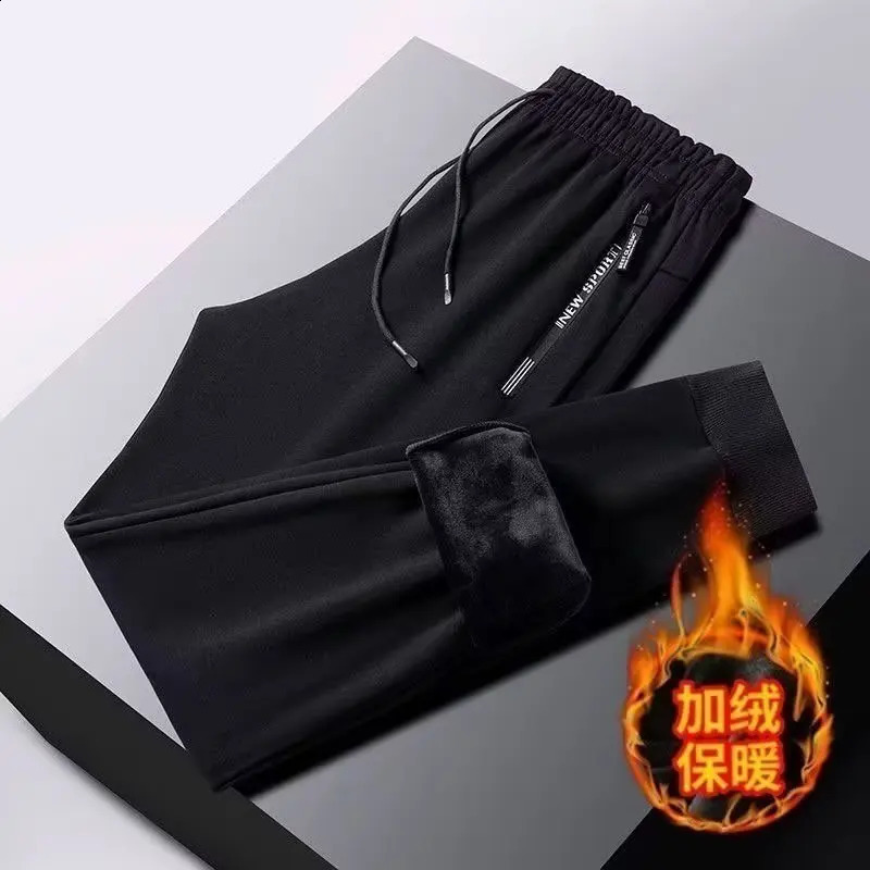 Winter Thickened Waterproof and Windproof Cotton Pants Jogger Pants Men Baggy Casual Sherpa Trousers Boy Clothes Sweatpants Hose 241010