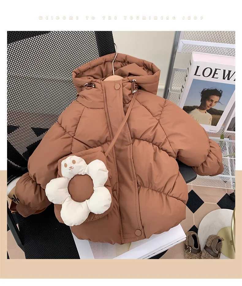 Girls cotton jacket winter new baby warm cotton jacket childrens jacket fashionable childrens clothing M241018