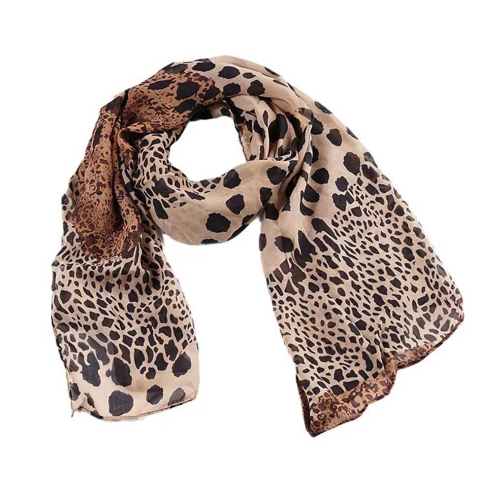 Warm leopard print chiffon scarf fashionable warm soft long shawl print Mtifunction winter womens style silk scarf X2410171