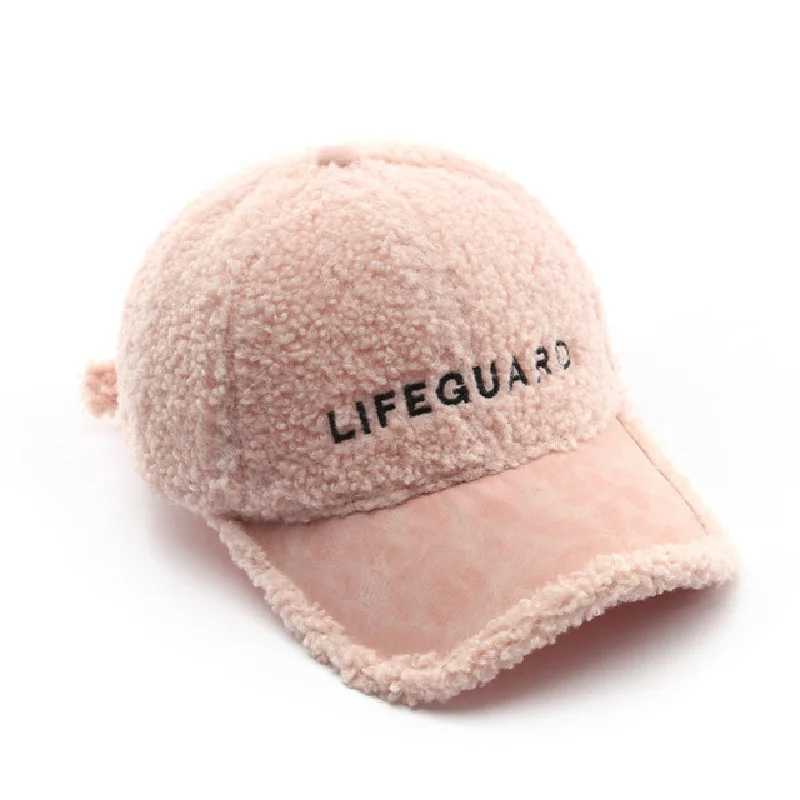 Baseball Cap Man Woman Letter Faux Fur Hats Thick Warm Snapback Winter Autumn Caps Casual Lambswool Trucker Hat Retro Bone HatsX241018