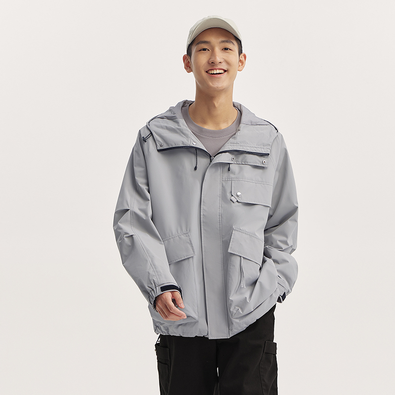 Semir Men Outerwear 2024 Autumn New Outdoor Three-Proof Loose Hooded Jacket Drop Shoulder Sleeves Large Pockets
